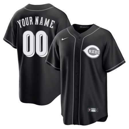 Youth Cincinnati Reds Nike Custom Black Lights Out Replica Jersey